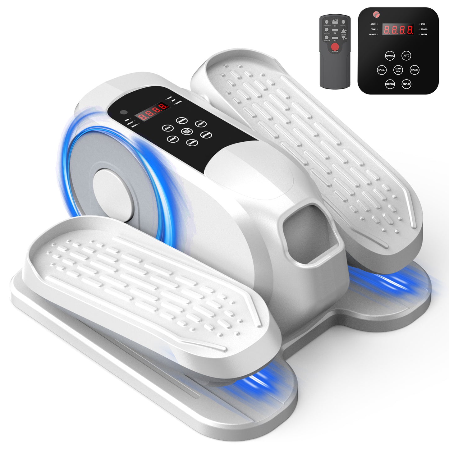 Under Desk Elliptical Machine, Ellipse Leg Exerciser While Sitting, Quiet Portable Electric Seated Pedal Exerciser,Fully Assembled with Remote Control & 12 Adjustable Speeds