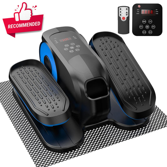 Under Desk Elliptical Machine, Ellipse Leg Exerciser While Sitting, Quiet Portable Electric Seated Pedal Exerciser,Fully Assembled with Remote Control & 12 Adjustable Speeds