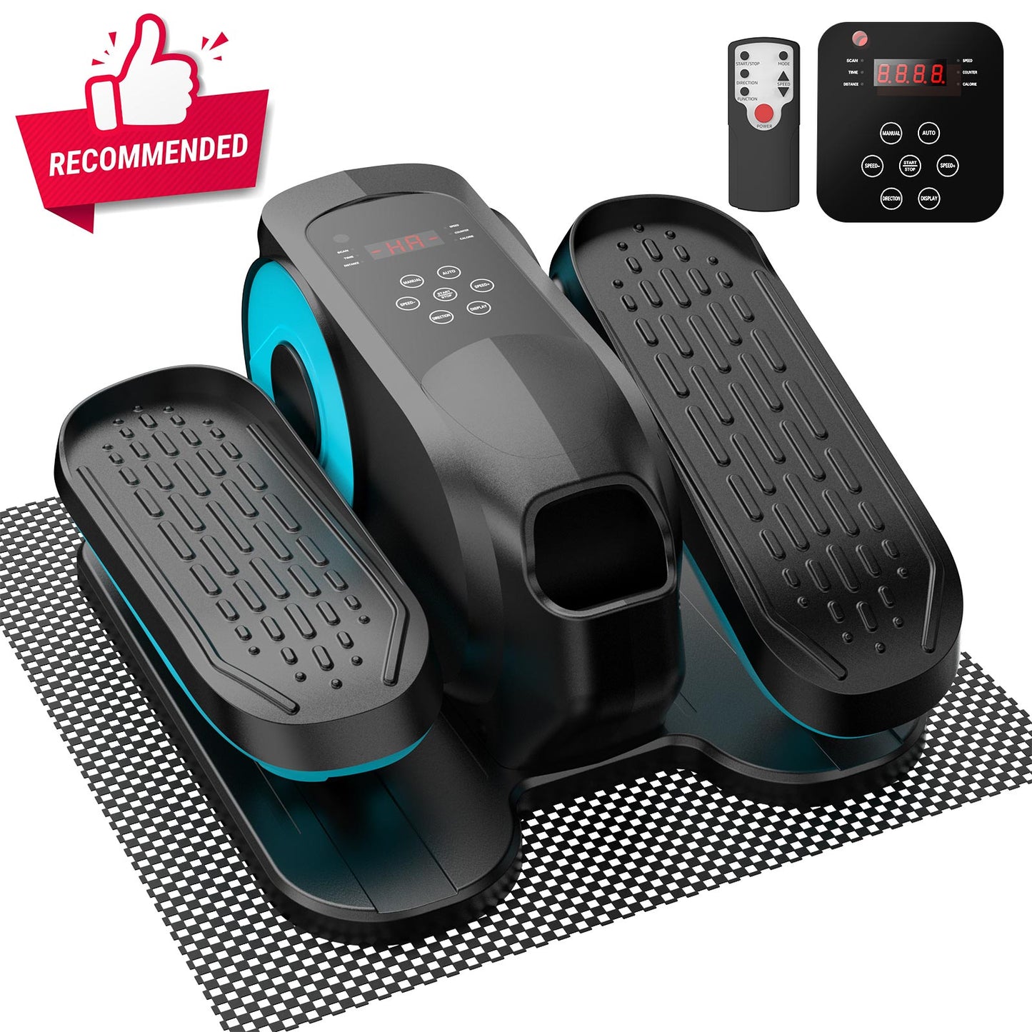 Under Desk Elliptical Machine, Ellipse Leg Exerciser While Sitting, Quiet Portable Electric Seated Pedal Exerciser,Fully Assembled with Remote Control & 12 Adjustable Speeds