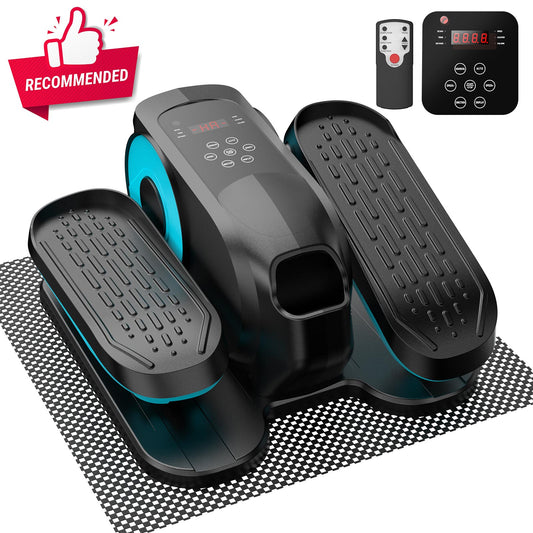 Under Desk Elliptical Machine, Ellipse Leg Exerciser While Sitting, Quiet Portable Electric Seated Pedal Exerciser,Fully Assembled with Remote Control & 12 Adjustable Speeds