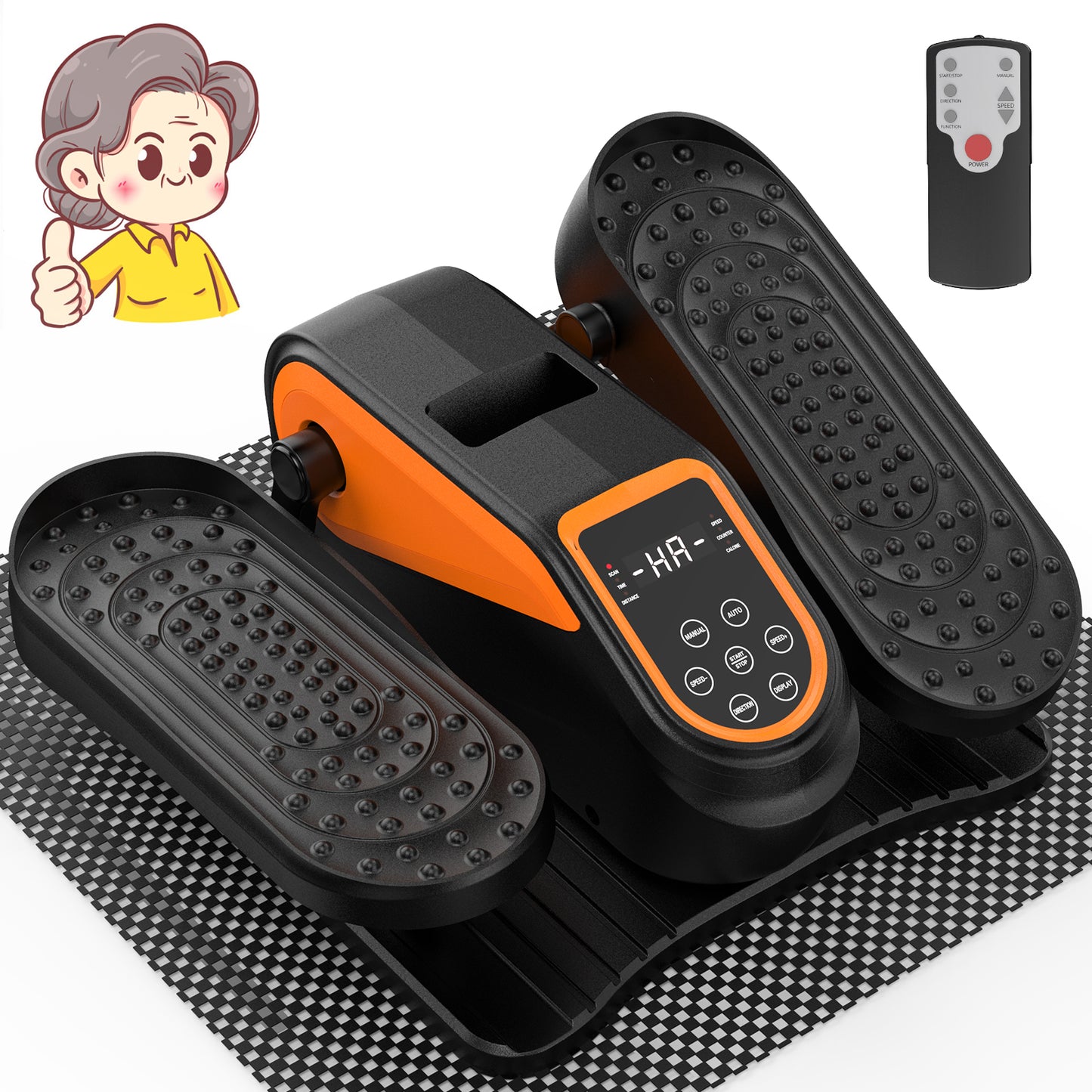 Funslim Under Desk Elliptical Machine, Electric Elliptical Exerciser for Senior, Quiet & Small Electric Seated Pedal Exerciser for Home with Remote Control，Display Monitor & 12 Adjustable Speeds