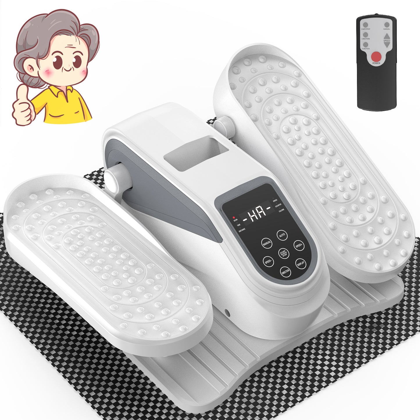 Funslim Under Desk Elliptical Machine, Electric Elliptical Exerciser for Senior, Quiet & Small Electric Seated Pedal Exerciser for Home with Remote Control，Display Monitor & 12 Adjustable Speeds