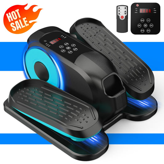 Under Desk Elliptical Machine, Ellipse Leg Exerciser While Sitting, Quiet Portable Electric Seated Pedal Exerciser,Fully Assembled with Remote Control & 12 Adjustable Speeds