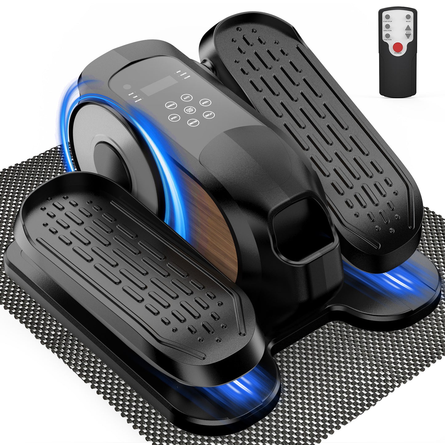 Funslim Under Desk Elliptical Machine, Leg Exerciser While Sitting for Seniors, Quiet Portable Electric Seated Pedal Exerciser,Fully Assembled with Remote Control & 12 Adjustable Speeds