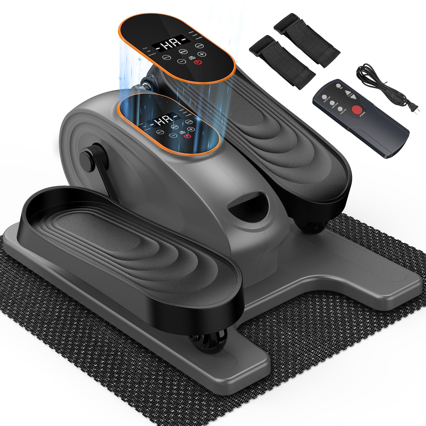 Funslim Under Desk Elliptical Exercise Machine, 15 Adjustable Electric Leg Exerciser for Seniors with Non-Slip Mat Quiet & Portable for Home and Office