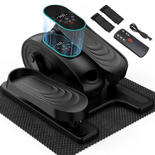 Funslim Under Desk Elliptical Exercise Machine, 15 Adjustable Electric Leg Exerciser for Seniors with Non-Slip Mat Quiet & Portable for Home and Office