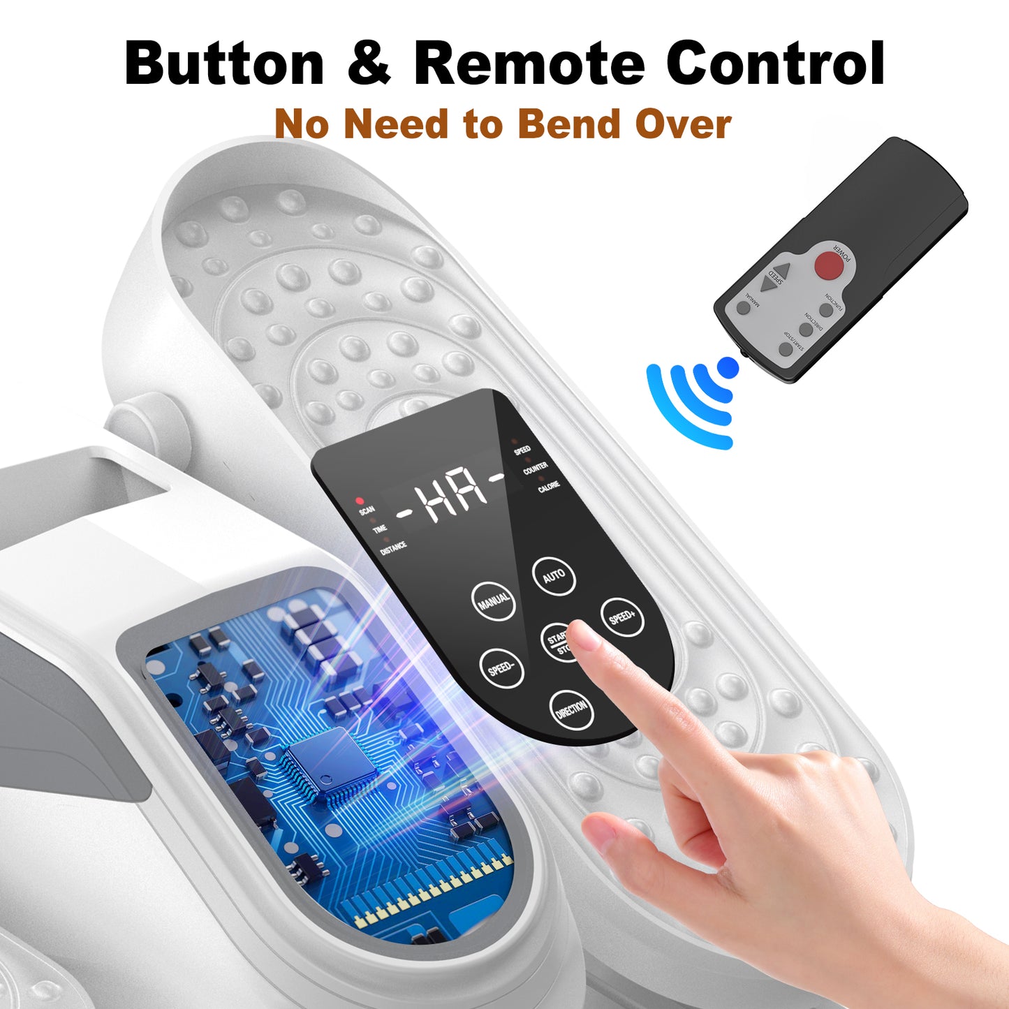 Funslim Under Desk Elliptical Machine, Electric Elliptical Exerciser for Senior, Quiet & Small Electric Seated Pedal Exerciser for Home with Remote Control，Display Monitor & 12 Adjustable Speeds