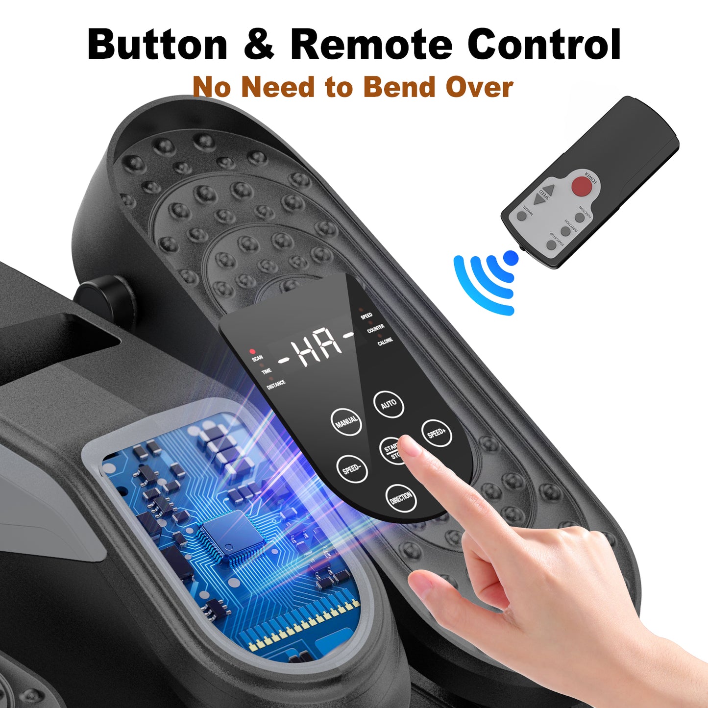 Funslim Under Desk Elliptical Machine, Electric Elliptical Exerciser for Senior, Quiet & Small Electric Seated Pedal Exerciser for Home with Remote Control，Display Monitor & 12 Adjustable Speeds