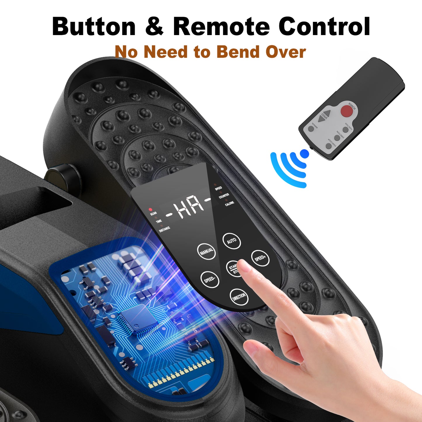 Funslim Under Desk Elliptical Machine, Electric Elliptical Exerciser for Senior, Quiet & Small Electric Seated Pedal Exerciser for Home with Remote Control，Display Monitor & 12 Adjustable Speeds
