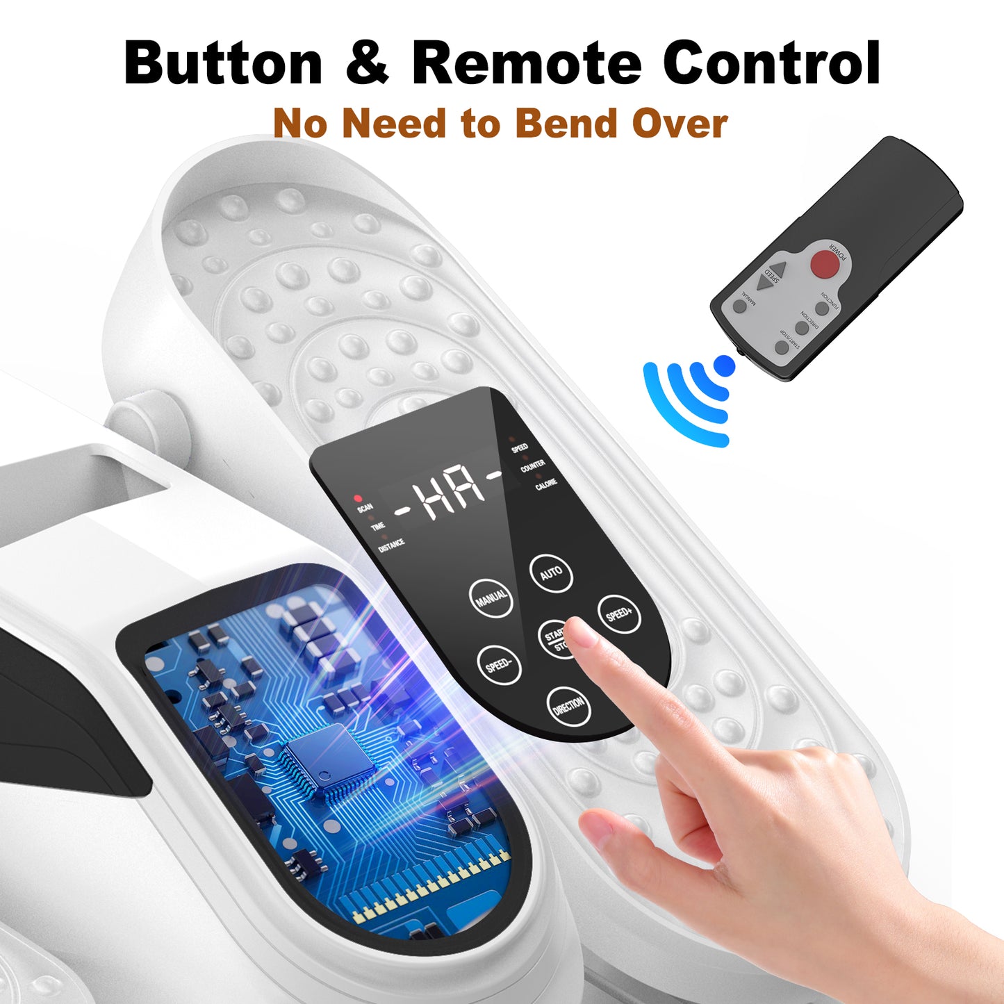Funslim Under Desk Elliptical Machine, Electric Elliptical Exerciser for Senior, Quiet & Small Electric Seated Pedal Exerciser for Home with Remote Control，Display Monitor & 12 Adjustable Speeds