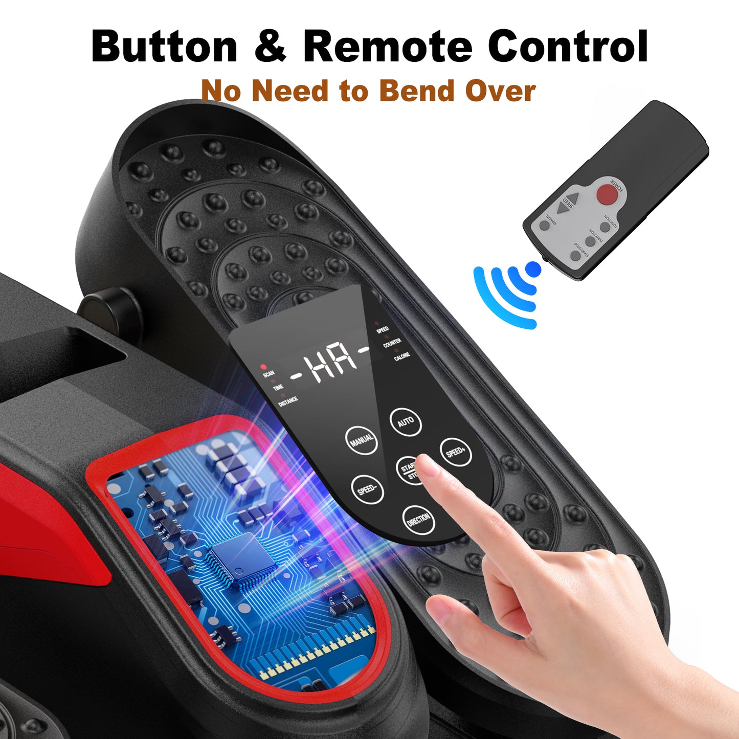 Funslim Under Desk Elliptical Machine, Electric Elliptical Exerciser for Senior, Quiet & Small Electric Seated Pedal Exerciser for Home with Remote Control，Display Monitor & 12 Adjustable Speeds