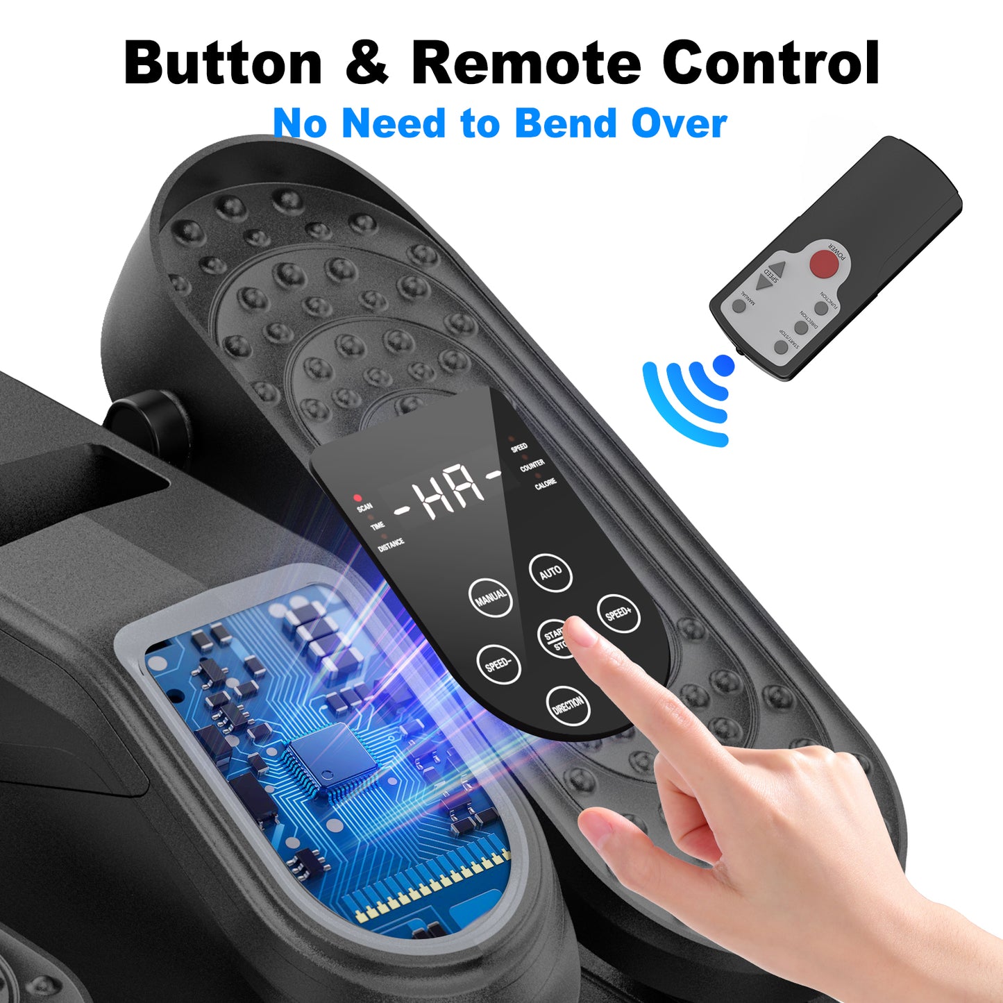 Funslim Under Desk Elliptical Machine, Electric Elliptical Exerciser for Senior, Quiet & Small Electric Seated Pedal Exerciser for Home with Remote Control，Display Monitor & 12 Adjustable Speeds