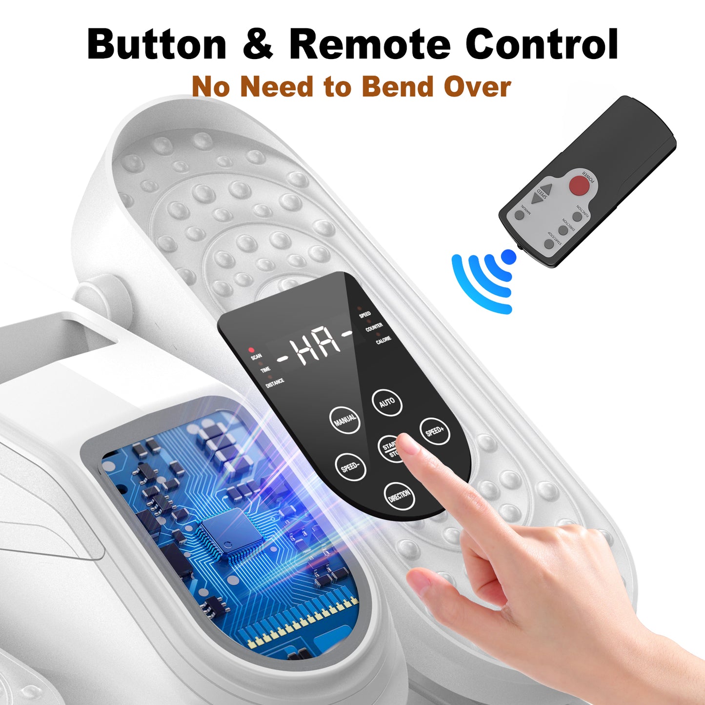 Funslim Under Desk Elliptical Machine, Electric Elliptical Exerciser for Senior, Quiet & Small Electric Seated Pedal Exerciser for Home with Remote Control，Display Monitor & 12 Adjustable Speeds