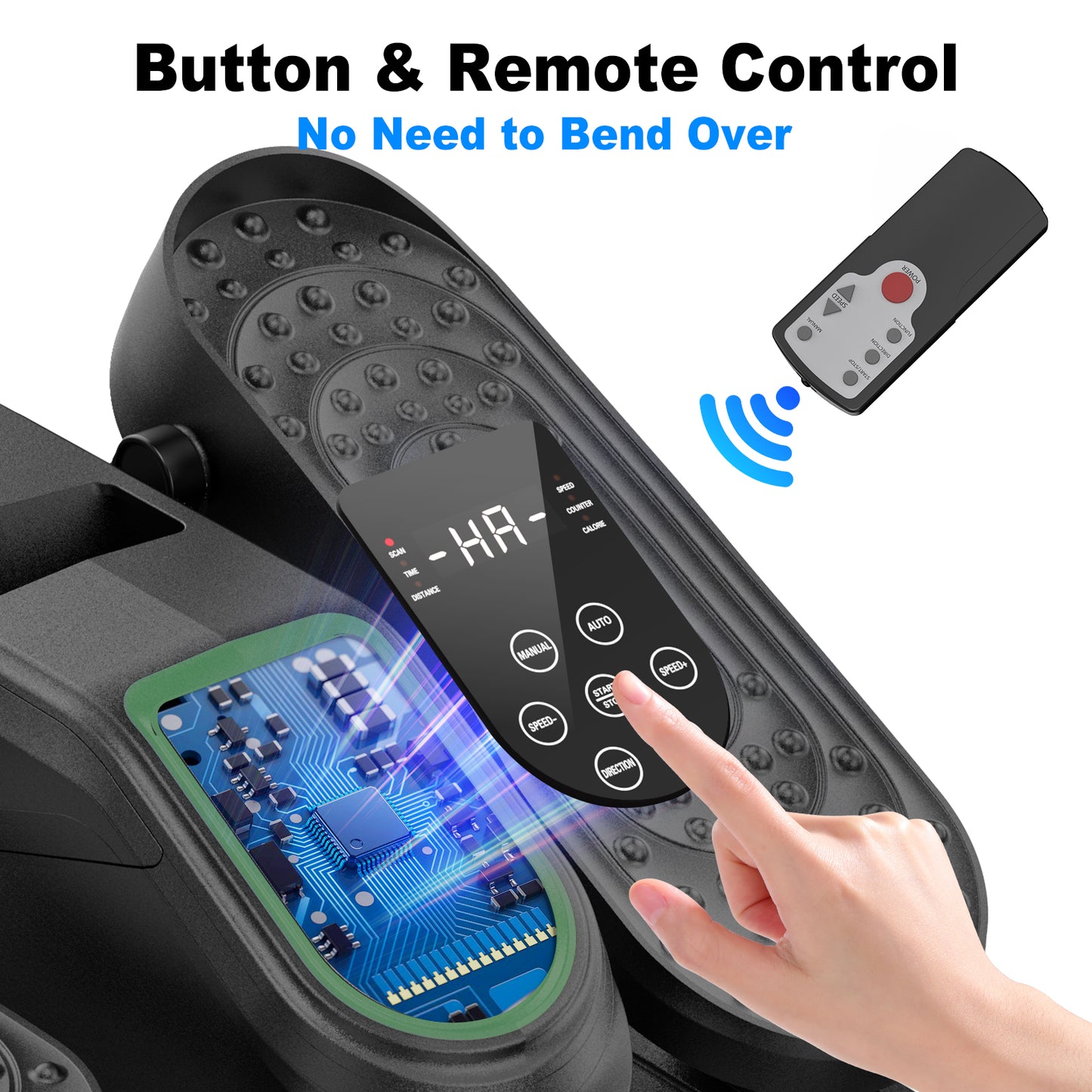 Funslim Under Desk Elliptical Machine, Electric Elliptical Exerciser for Senior, Quiet & Small Electric Seated Pedal Exerciser for Home with Remote Control，Display Monitor & 12 Adjustable Speeds