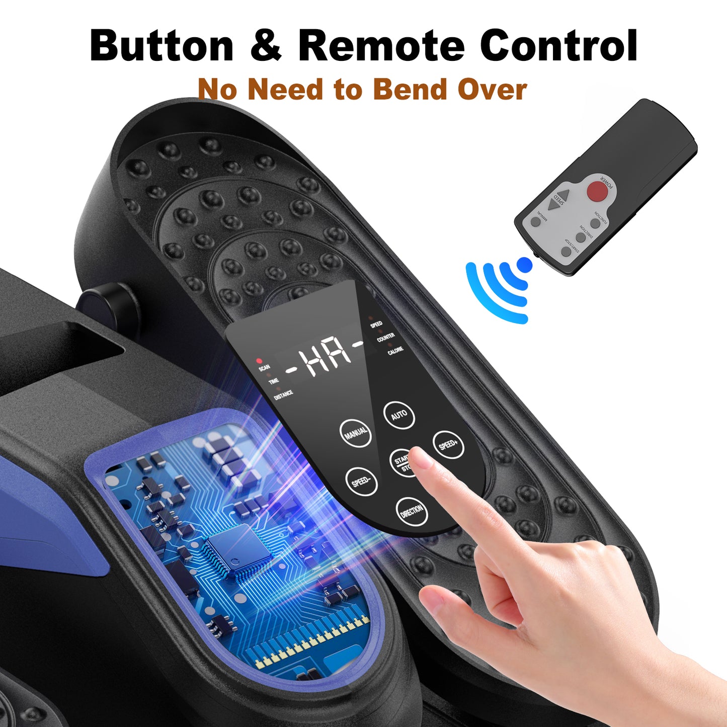 Funslim Under Desk Elliptical Machine, Electric Elliptical Exerciser for Senior, Quiet & Small Electric Seated Pedal Exerciser for Home with Remote Control，Display Monitor & 12 Adjustable Speeds