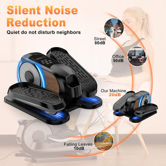 Funslim Under Desk Elliptical Machine, Leg Exerciser While Sitting for Seniors, Quiet Portable Electric Seated Pedal Exerciser,Fully Assembled with Remote Control & 12 Adjustable Speeds