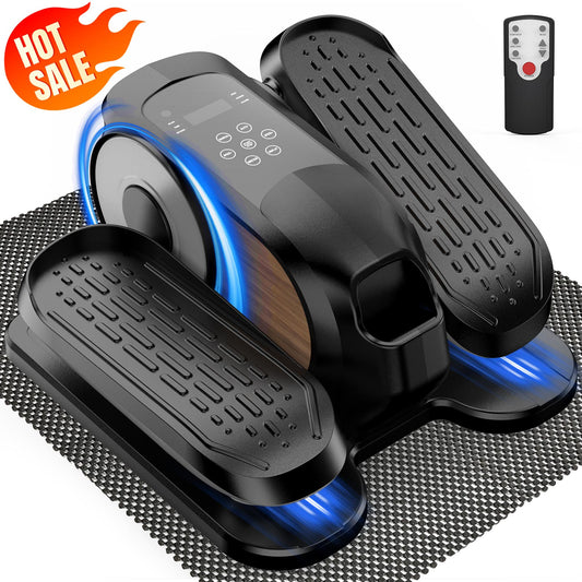 Funslim Under Desk Elliptical Machine, Leg Exerciser While Sitting for Seniors, Quiet Portable Electric Seated Pedal Exerciser,Fully Assembled with Remote Control & 12 Adjustable Speeds