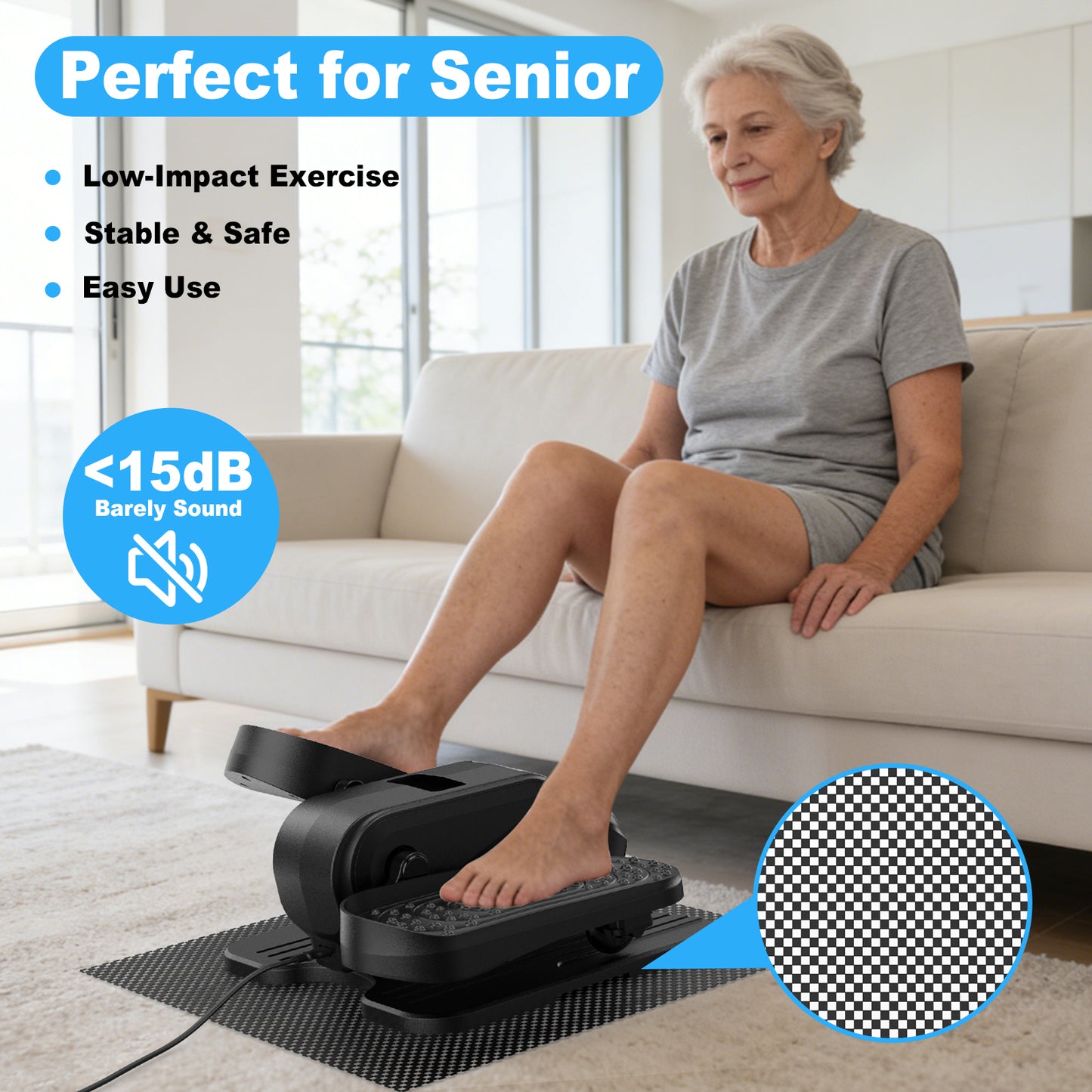 Funslim Under Desk Elliptical Machine, Electric Elliptical Exerciser for Senior, Quiet & Small Electric Seated Pedal Exerciser for Home with Remote Control，Display Monitor & 12 Adjustable Speeds