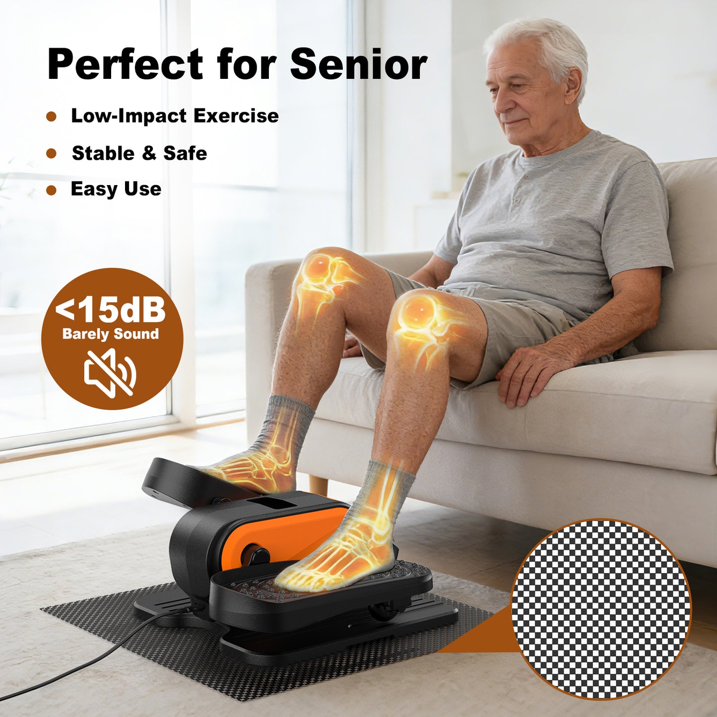 Funslim Under Desk Elliptical Machine, Electric Elliptical Exerciser for Senior, Quiet & Small Electric Seated Pedal Exerciser for Home with Remote Control，Display Monitor & 12 Adjustable Speeds