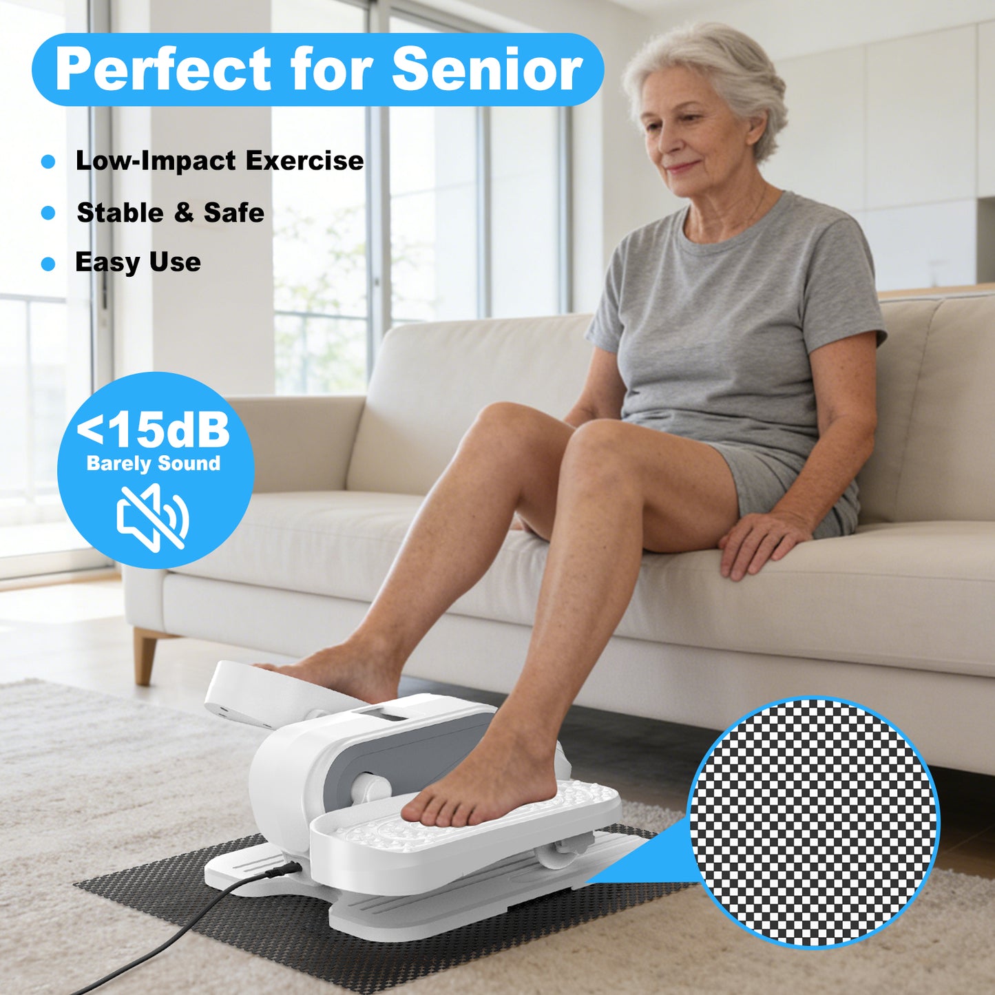 Funslim Under Desk Elliptical Machine, Electric Elliptical Exerciser for Senior, Quiet & Small Electric Seated Pedal Exerciser for Home with Remote Control，Display Monitor & 12 Adjustable Speeds