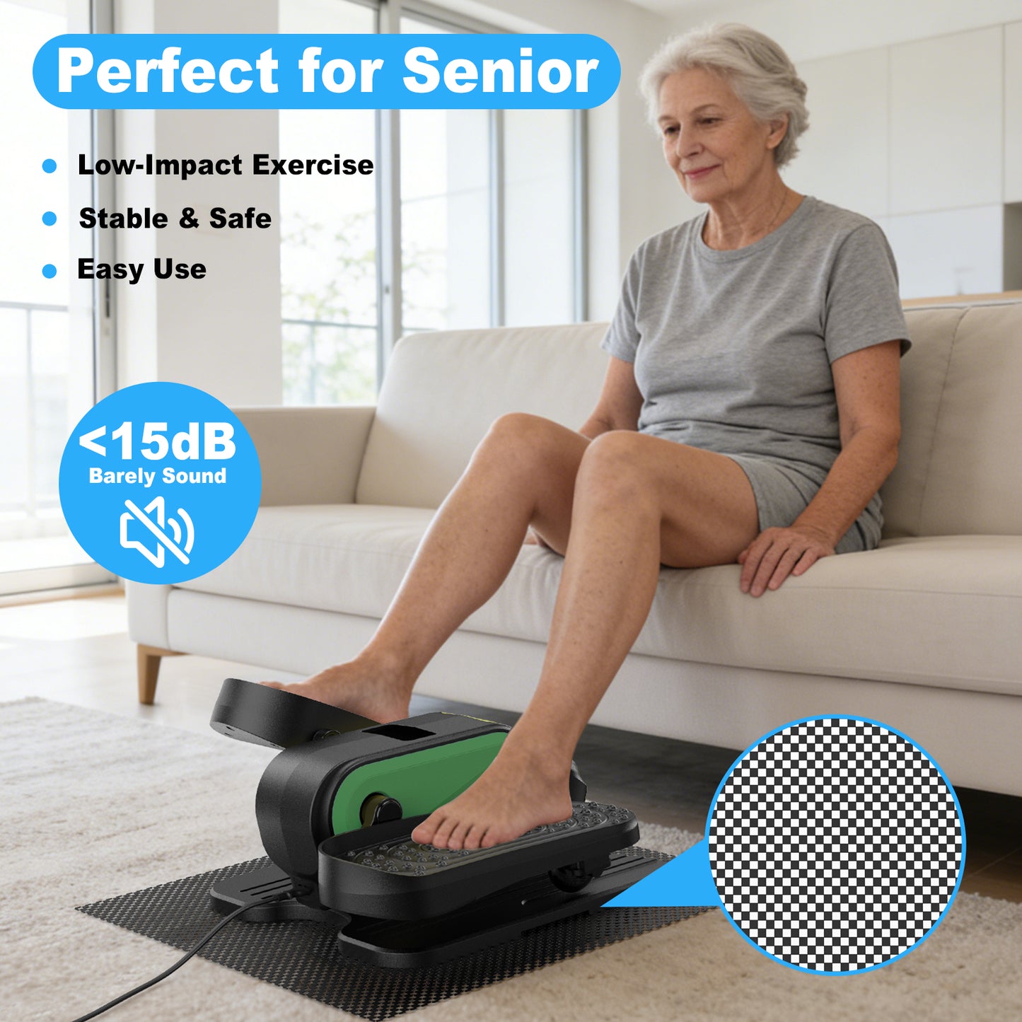 Funslim Under Desk Elliptical Machine, Electric Elliptical Exerciser for Senior, Quiet & Small Electric Seated Pedal Exerciser for Home with Remote Control，Display Monitor & 12 Adjustable Speeds