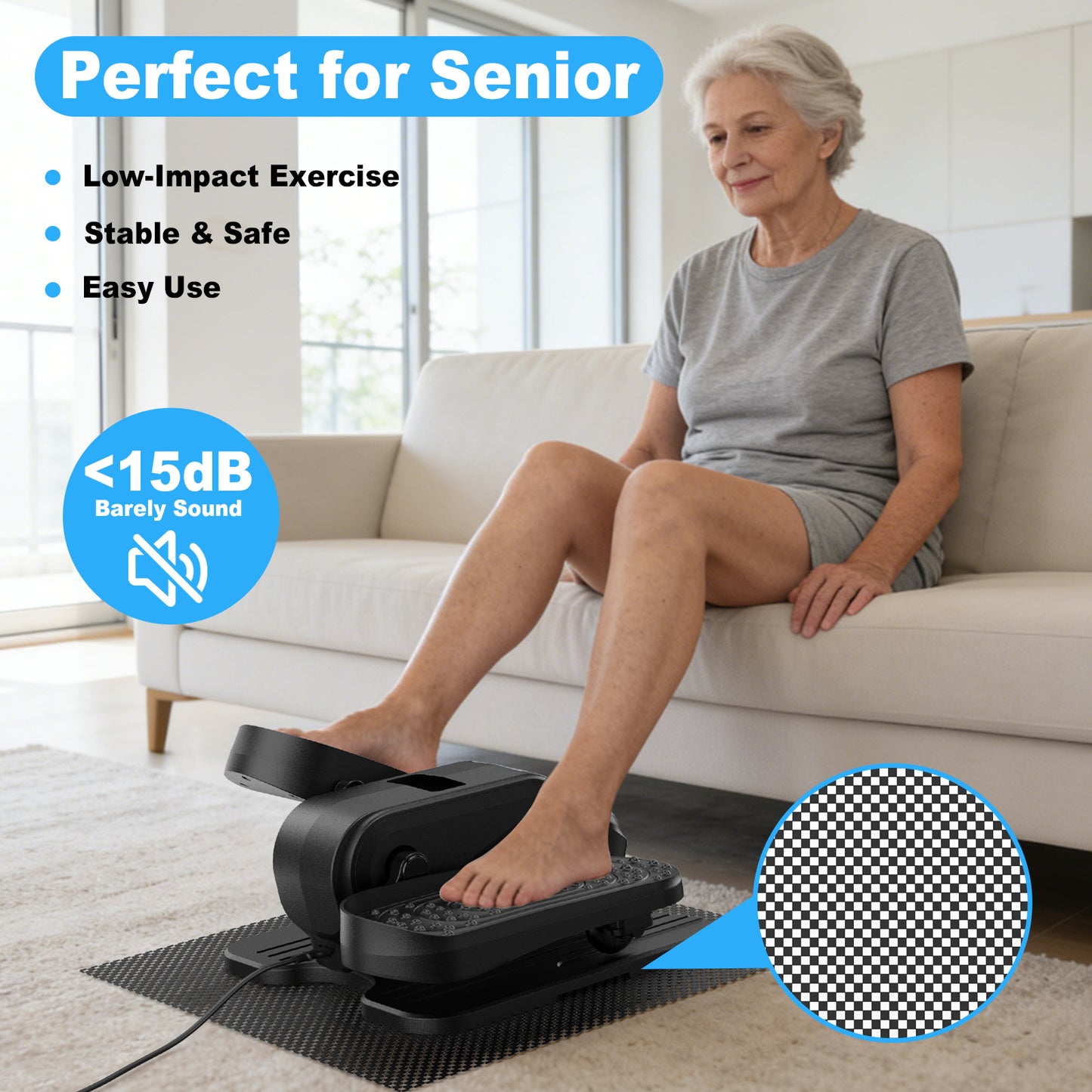 Funslim Under Desk Elliptical Machine, Electric Elliptical Exerciser for Senior, Quiet & Small Electric Seated Pedal Exerciser for Home with Remote Control，Display Monitor & 12 Adjustable Speeds