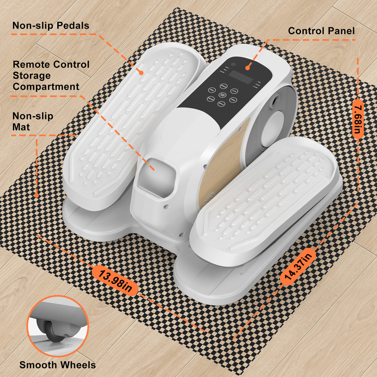 Under Desk Elliptical Machine, Ellipse Leg Exerciser While Sitting, Quiet Portable Electric Seated Pedal Exerciser,Fully Assembled with Remote Control & 12 Adjustable Speeds