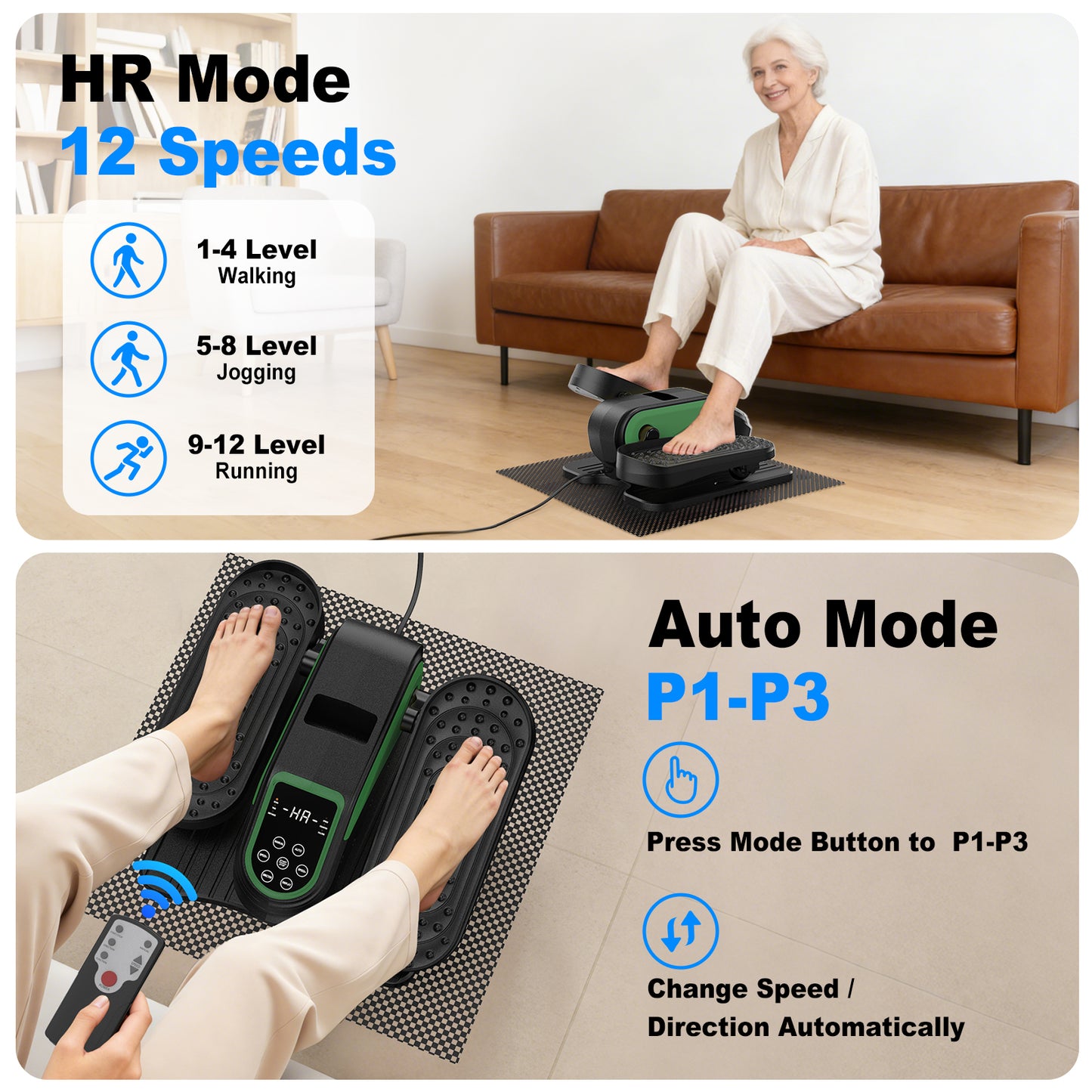 Funslim Under Desk Elliptical Machine, Electric Elliptical Exerciser for Senior, Quiet & Small Electric Seated Pedal Exerciser for Home with Remote Control，Display Monitor & 12 Adjustable Speeds